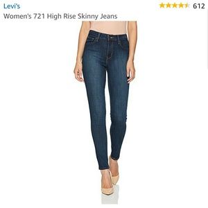 Levi's 721 High Rise Skinny Jeans 29R
